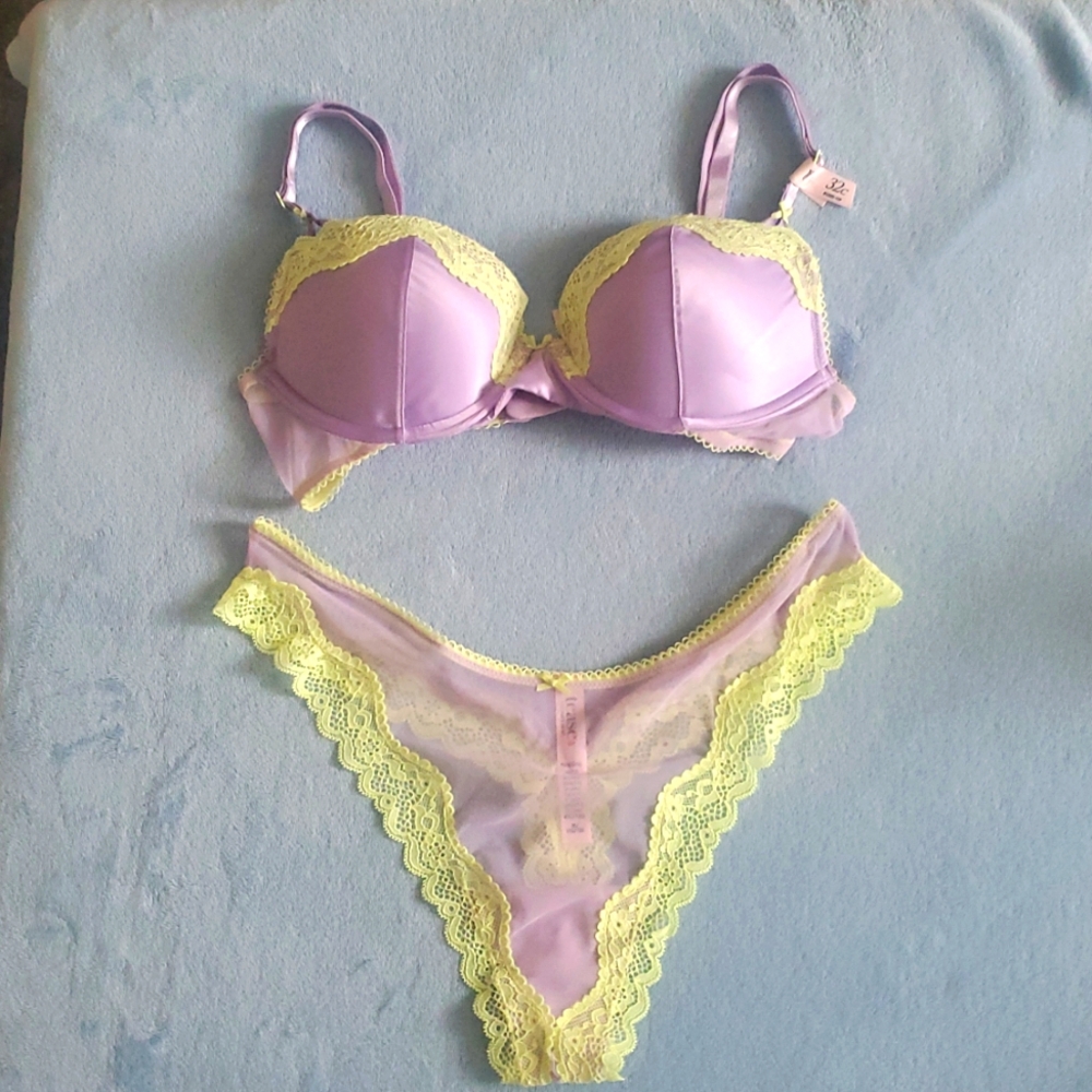 VICTORIA'S SECRET VERY SEXY Tease Push-Up Bra 32  Panty M , Set VS